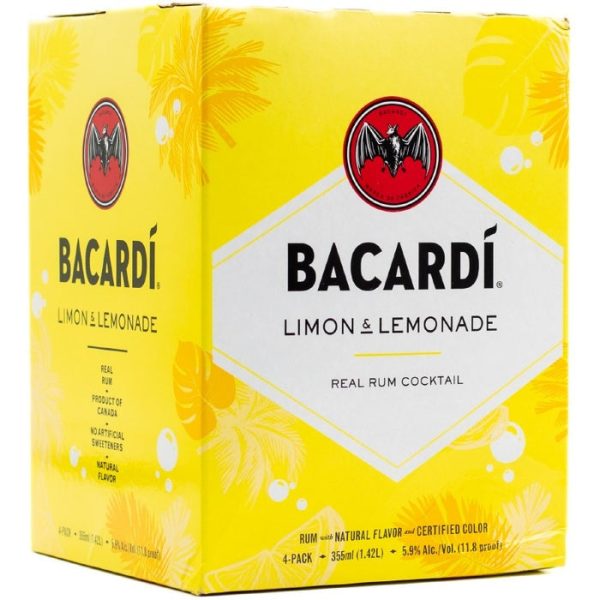 BACARDI LIMON LEMONADE 4 PACK 355ML Hot on Sale